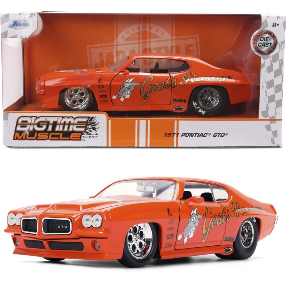 Big Time Muscle - 1:24 1971 Pontiac GTO Orange Die-Cast Car COLLECTIBLES